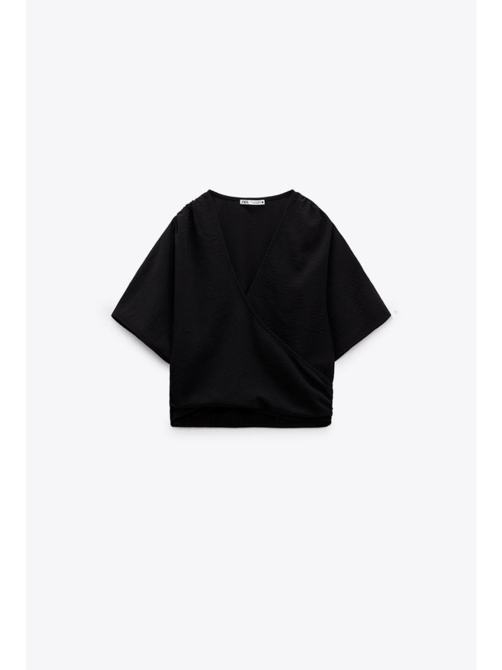 Zara Black Short Sleeve Wrap-Front Top and Pant set